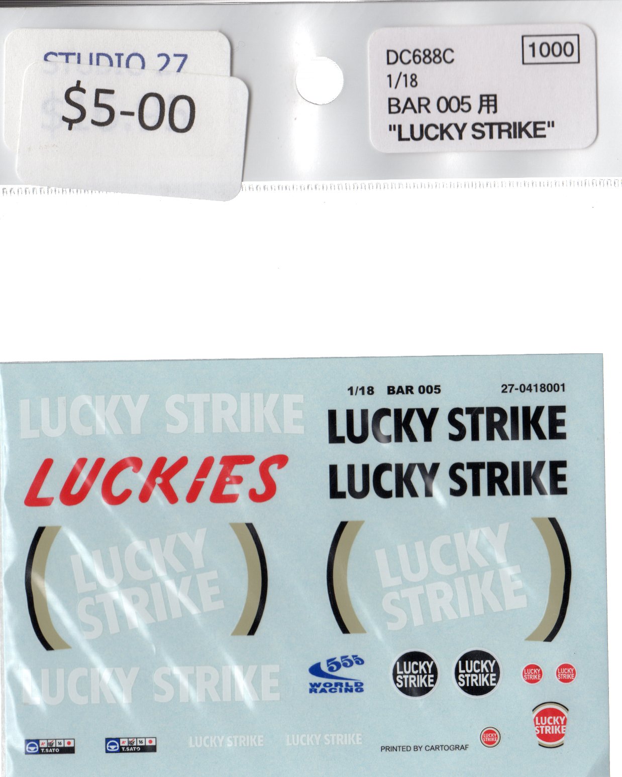 Details about / Pick currency advertising lucky strike 17cm x 21 cm t16 show original title